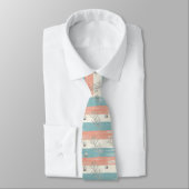 Blauw en perzik gestreepte das met distressed-effe (Gebonden)