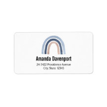 Blauw en Perzik Regenboog Boho Design Adres