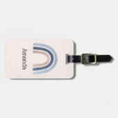 Blauw en Perzik Regenboog Boho Design Bagagelabel (Voorkant horizontaal)