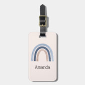 Blauw en Perzik Regenboog Boho Design Bagagelabel (Voorkant verticaal)