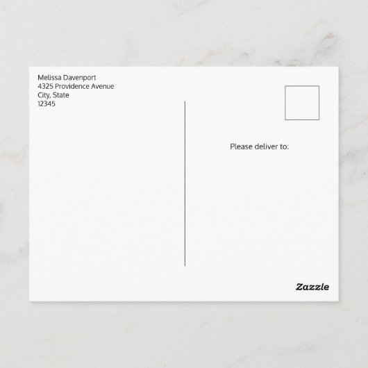 Blauw en Perzik Regenboog Boho Design Briefkaart (Achterkant)