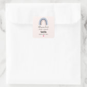 Blauw en Perzik Regenboog Boho Design Candle Busin Vierkante Sticker (Tas)