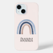 Blauw en Perzik Regenboog Boho Design Case-Mate iPhone Case (Achterkant)