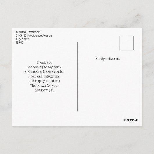 Blauw en Perzik Regenboog Boho Design Dank u Briefkaart (Achterkant)