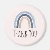 Blauw en Perzik Regenboog Boho Design Dank u Magneet (Voorkant)