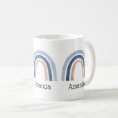 Blauw en Perzik Regenboog Boho Design Koffiemok (Voorkant rechts)