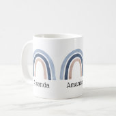 Blauw en Perzik Regenboog Boho Design Koffiemok (Voorkant links)