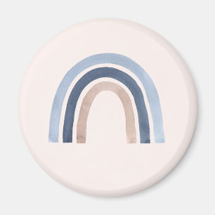 Blauw en Perzik Regenboog Boho Design Magneet