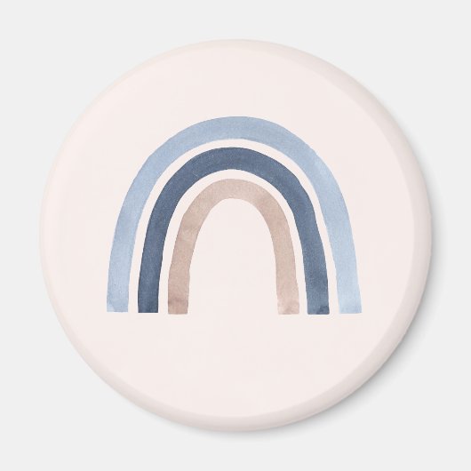 Blauw en Perzik Regenboog Boho Design Magneet (Voorkant)