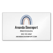 Blauw en Perzik Regenboog Boho Design Magnetisch Visitekaartje (Voorkant)