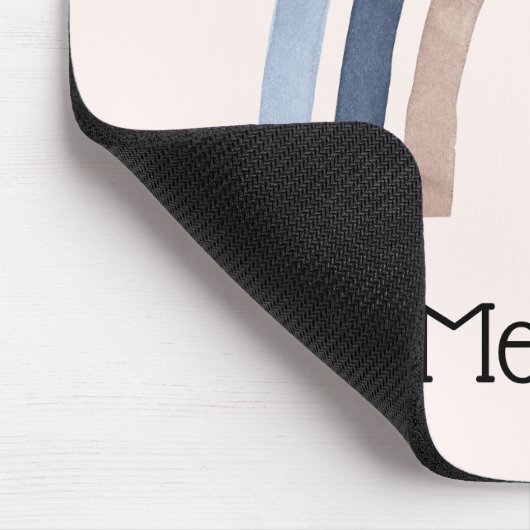 Blauw en Perzik Regenboog Boho Design Muismat (Hoek)