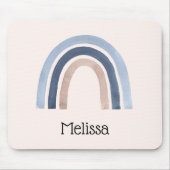 Blauw en Perzik Regenboog Boho Design Muismat (Voorkant)