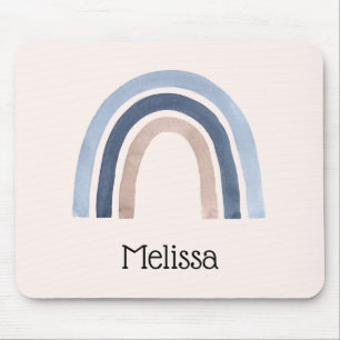 Blauw en Perzik Regenboog Boho Design Muismat