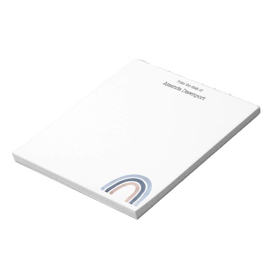 Blauw en Perzik Regenboog Boho Design Notitieblok (Linkerzijde)