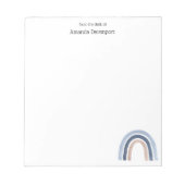 Blauw en Perzik Regenboog Boho Design Notitieblok (Voorkant)