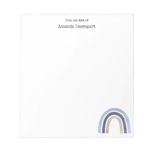 Blauw en Perzik Regenboog Boho Design Notitieblok