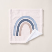 Blauw en Perzik Regenboog Boho Design Patroon Bad Handdoek (Wasdoekje)