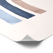 Blauw en Perzik Regenboog Boho Design Poster (Hoek)