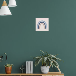 Blauw en Perzik Regenboog Boho Design Poster
