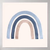 Blauw en Perzik Regenboog Boho Design Poster (Voorkant)