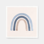 Blauw en Perzik Regenboog Boho Design Servet (Voorkant)