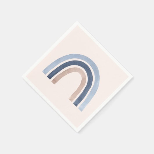 Blauw en Perzik Regenboog Boho Design Servet (Hoek)