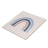 Blauw en Perzik Regenboog Boho Design Tegeltje (Zijkant)
