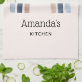 Blauw en Perzik Regenboog Boho Design Theedoek (Gevouwen)