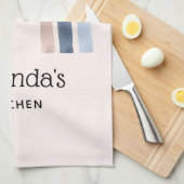 Blauw en Perzik Regenboog Boho Design Theedoek (Quarter Fold)