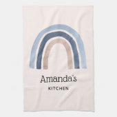 Blauw en Perzik Regenboog Boho Design Theedoek (Verticaal)