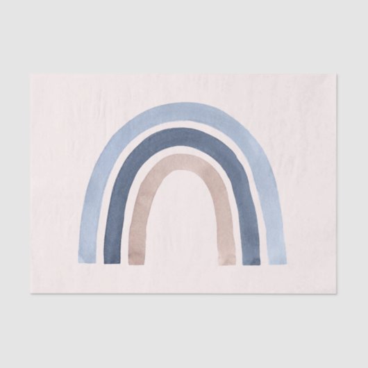 Blauw en Perzik Regenboog Boho Design Tissuepapier (Voorkant)