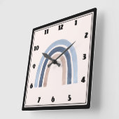 Blauw en Perzik Regenboog Boho Design Vierkante Klok (Hoek)