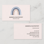 Blauw en Perzik Regenboog Boho Design Visitekaartje (Voorkant / Achterkant)