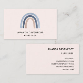 Blauw en Perzik Regenboog Boho Design Visitekaartje