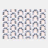 Blauw en perzik regenboog Boho patroon Inpakpapier Vel (Voorkant 3)