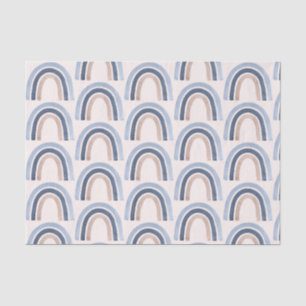 Blauw en perzik regenboog Boho patroon Tissuepapier