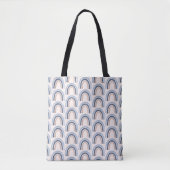 Blauw en perzik regenboog Boho patroon Tote Bag (Voorkant)