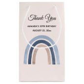 Blauw en Perzik Regenboog Boho Verjaardag Bedankt Klein Cadeauzakje (Achterkant)