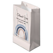 Blauw en Perzik Regenboog Boho Verjaardag Bedankt Klein Cadeauzakje (Voorkant Gekanteld)