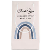Blauw en Perzik Regenboog Boho Verjaardag Bedankt Klein Cadeauzakje (Voorkant)