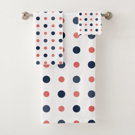 Blauw en perzik Stippen Bad Handdoek (Insitu)