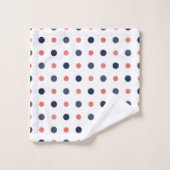 Blauw en perzik Stippen Bad Handdoek (Wasdoekje)