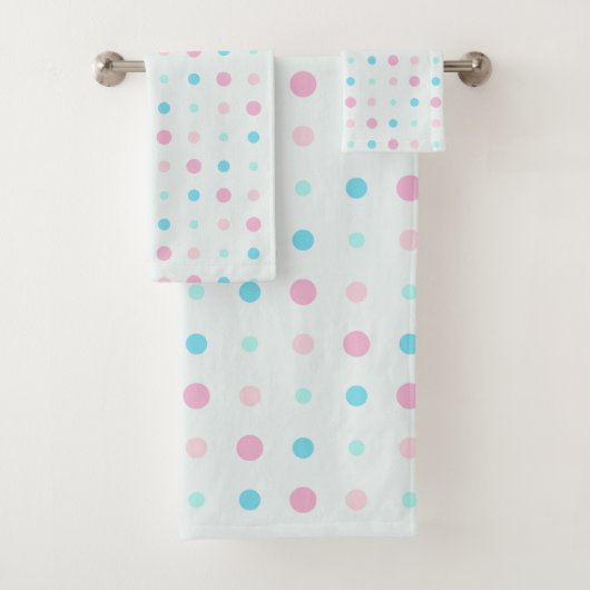 Blauw en perzik Stippen Bad Handdoek (Insitu)