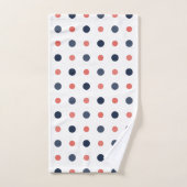 Blauw en perzik Stippen Bad Handdoek (Handdoek)