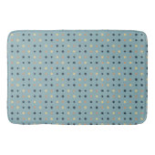 Blauw en perzik Stippen Badmat (Voorkant)