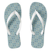 Blauw en perzik Stippen Teenslippers (Voetbed)