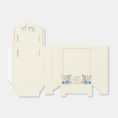 Blauw en Perzik Waterverf Bloemen Baby shower Bedankdoosjes (Uitgevouwen)