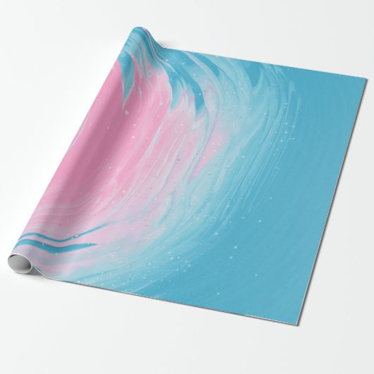 BLAUW EN PINK ABSTRACTE SCHIJF 2 CADEAUPAPIER (Uitgerold)