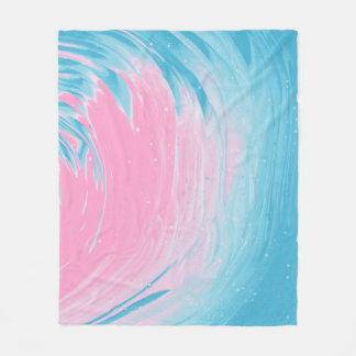 BLAUW EN PINK ABSTRACTE SCHIJF 2 FLEECE DEKEN