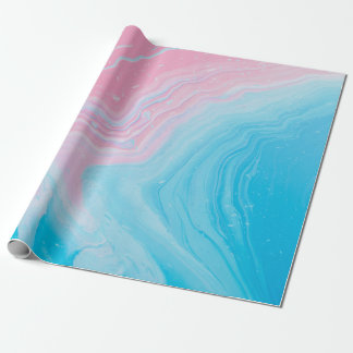 BLAUW EN PINK PAINTING CADEAUPAPIER